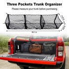 Heavy Duty Mesh Cargo Net  3 Pocket Trunk Bed Storage Organizer Compatible