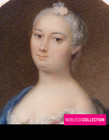 Rare Antique  18th Century French Miniature Hand Painted Noblewoman Portrait
