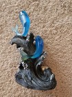 New Vintage 90s Dolphin Statue With Seashell 5 Inches Tall