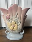 Vintage Hull Art Pottery Wildflower W-15 Vase 10 5    Pink Blue Floral 1940s