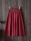 Midi Knee Length Summer Skirt Women With Belt 2025 Korean Ladies High Wa