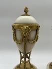 Antique Bradley   Hubbard Ormolu Alabaster Candlesticks Cassolettes 19th C Pair