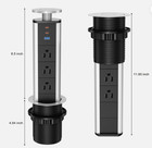 Pop Up Electrical Outlet  Recessed Power Strip  3 Ac Outlet 2 Usb A   1 Usb C