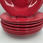 Set Of 8 Pottery Barn 12-1 4  Sausalito Merlot Red Dinner Plates Christmas 