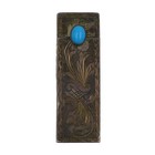 Vintage 800 Silver Hand Carved Turquoise Lipstick Case With Mirror