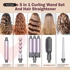 5 In 1 Curling Iron Wand Set 3 Barrel Waver Straightener Brush Interchangeable