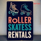 Roller Skates Rentals Metal Sign Vintage Retro Roller Rink Decor Wall Art Gift