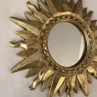Celestial Vintage Mid Century Hollywood Regency Sunburst Gilded Wall Mirror 12 7
