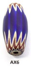 Long Oval Venetian Antique Chevron Trade Bead African Ax6 Bg 82  Murano