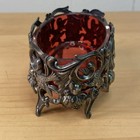 Antique Cranberry Art Glass Cased Master Table Salt