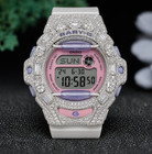 Iced Out Baby-g Watch Bezel Vvs Moissanite 925 Sterling Silver Case