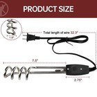 Portable Electric Immersion Water Boiler Heater  10 Inch Steel  1000w-110v