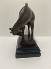 Vintage Bronze brass Heavy Chinese Tang Horse Statue Flamed Patina Finish