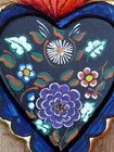 Sacred Heart Wood Hand Painted Handmade Michoac  n Mexican Folk Art Love Token
