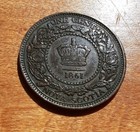 1861 Nova Scotia Queen Victoria One Cent Circulated Authentic Copper Coin