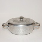 Vintage Hand Forged Hammered Aluminum Everlast Metal Casserole Dish W rose Lid