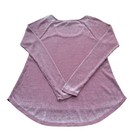 Others Follow Womens Pink Waffle Knit Cotton Ribbed Raglan Long Sleeve Scoop 