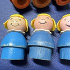 Fisher Price Wooden Little People Vintage Lot Of 18 Round Bottom And 2 Different
