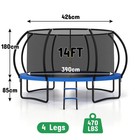 14ft Outdoor Trampolines With Enclosure Net And Ladder   round Trampoline For Kids