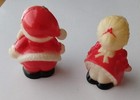 Cute Vintage Christmas Mr Mrs Santa Claus Blowing Kisses Salt Pepper Shakers