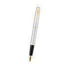 Parker Frontier Stainless Steel Gold Trim Fountain Pen   Corporate Gift   Ideal