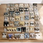 Vintage Lot Of 50 Pairs Pierced Earrings Silver Tone Classic Retro Statement Y2k