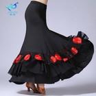 Latin Salsa Flamenco Ballroom Dance Skirt Modern Tango Waltz Dress Black 
