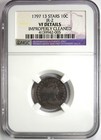 1797 Draped Bust Dime 10c Coin  13 Stars  Jr-2  - Certified Ngc Vf Details