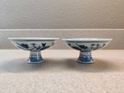 Pair Of Chinese Blue And White Animal Maindarin Duck Play Water Flower Plates
