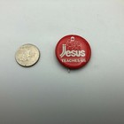 Jesus Teaches Us Pinback Button Pin Badge Vintage Religious Faith Christianity