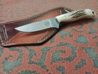 Handforged Custom Hunting Cowboy Skinner Knife With  Stag antler Handle sheath