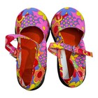 Retro Mod And Groovy Clown Shoes Pink Flowers Men s Size 11-11 5 Women s 10 5-11
