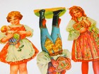 Huge Antique Vintage Die-cut Scrap Lot Ars 11  Tall 3 Boy Girl Doll Valentine