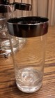 Vintage Silver Plated Glass Tumblers Bar Set With Ice Bucket And Rack Holder