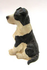Vintage 1970 s Sitting Border Collie Puppy Dog Hand Painted 5  Plastic Figurine