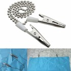 1-100 Dental Bib Holder Clip Metal Chain Black Flexible Crocodile Clip 40cm