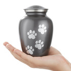 Pet Urn For Dog   Cat Ashes - Cremation Memorial Small Gray Urn To 35 Lbs