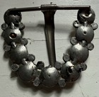 Vintage Art Deco Pot Metal Silver Tone Metal Rhinestone Belt Buckle Antique