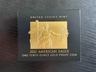 2022 W  5 1 10 Oz Gold American Eagle Proof Coin Ogp coa Gem - Me5743