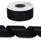 Black Double Faced Satin Ribbon 1-1 2    X Continuous 25 Yards use For Bows Bou   