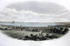 Mounts Bay From Gulval Cornwall C1840 Genuine Antique Engraving With Hand Colour