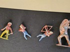 Vintage Lot Of 4lead Native American Warrior Toy Figures     Manoil barclay Style 