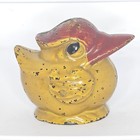 Vintage Antique Kenton Cast Iron Round Duck Still Coin Bank 1930s Original Paint