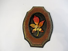 Vtg 1970   s Brass Metal 3d Leaf Pressed Wood Art Wall Hanging Decor Mid Century