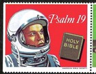 American Bible Society Poster Stamps Strip Of Two  2  - Astronaut - Lamb