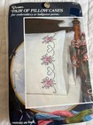 Vogart White Hearts   Violets Cross Stitch Pillowcases To Embroider 50 50 Usa