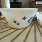 Federal Glass Teal Atomic Nesting Bowls Pyrex Vintage