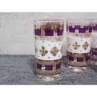 Culver Retro Purple   Gold Drinking Glasses 12oz Set Of 5 Vintage