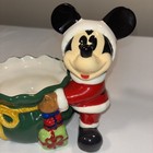 Disney Mickey Mouse Santa With Toy Sack Christmas Ceramic Candy Treat Bowl