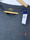 Polo Ralph Lauren Men s Gray V-neck Knit Pullover Sweater Logo Size L